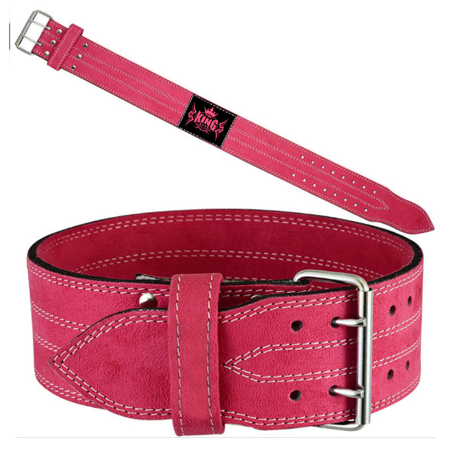 Pink Power Weight Lifting Training Leather Belt