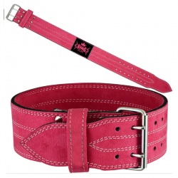 Pink Power Weight Lifting Training Leather Belt