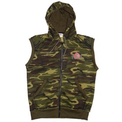 Camouflage Fleece Vest Hoodie