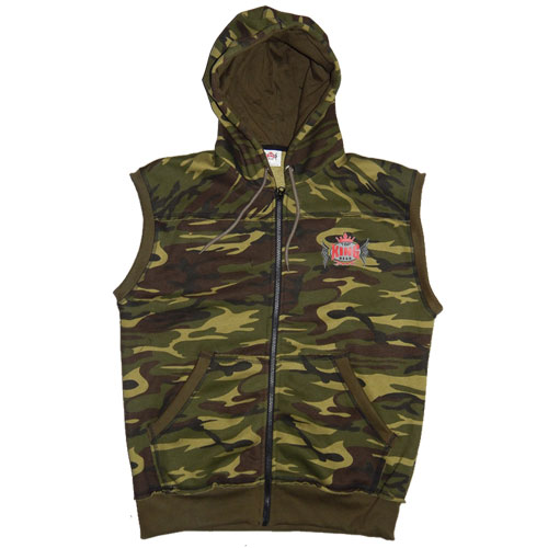 Camouflage Fleece Vest Hoodie