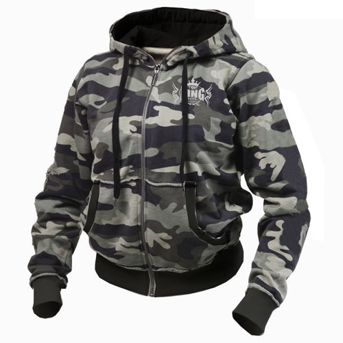 WOMEN CAMO GREEN ZIPUP HOODIE