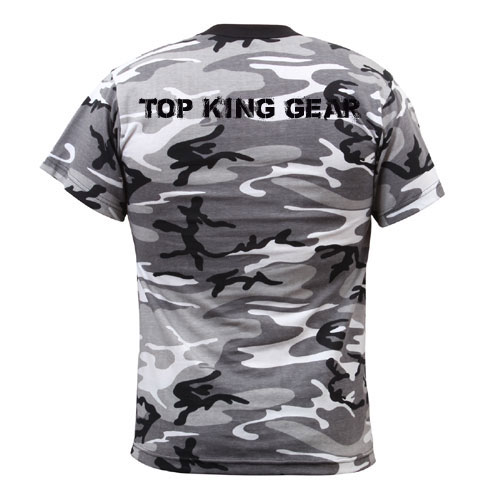 100% Cotton Grey Camouflage T Shirt;-
