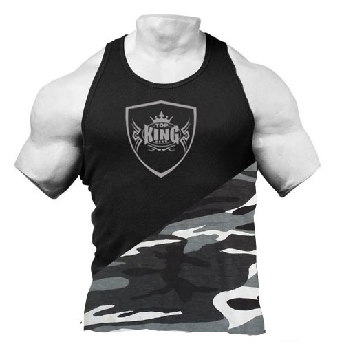 New Top King Gear Crosscut Men Gym Stringer Tank Top;-