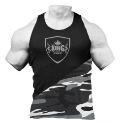 New Top King Gear Crosscut Men Gym Stringer Tank Top;-