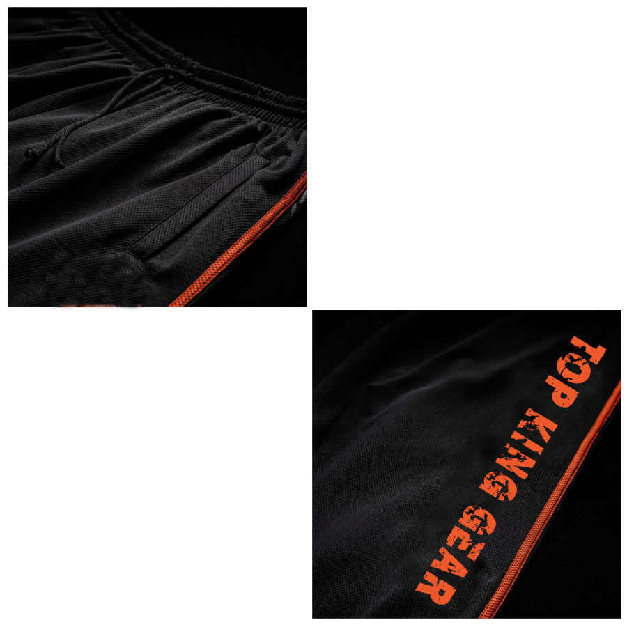  Men's Black Mesh Fitness Gym Pants;-