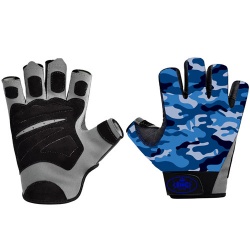 NEW TOP KING GEAR BLUE CAMOUFLAGE WEIGHTLIFTING GYM GLOVES