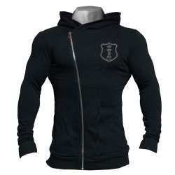  Men Terry Fleece Asymmetric zipper Hoodie;-