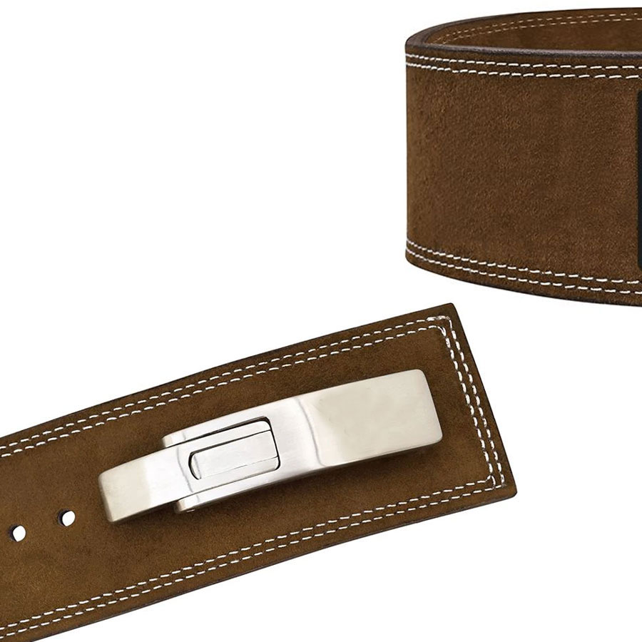  4 inch Lever Powerlifting Leather Gym Belt:-