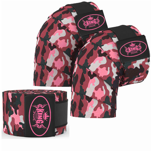 Red Camouflage Weightlifting Knee Sleeves Support:-