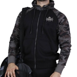 Dark Camo Raglan Tracksuit - Black/Grey