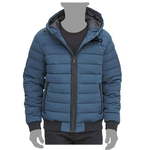 Men Quilted Hooded Bomber Jacket:-