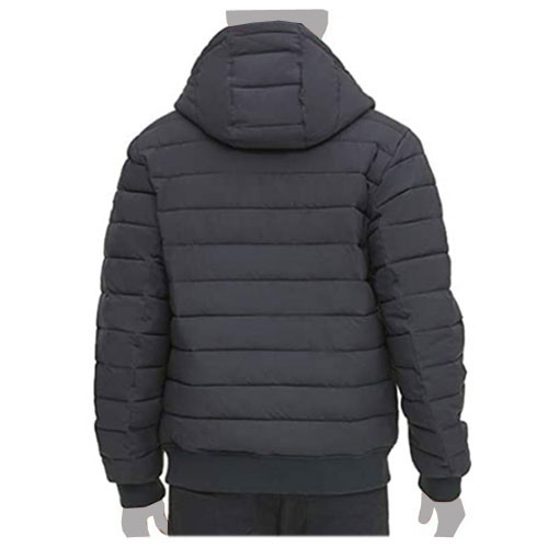 Men Quilted Hooded Bomber Jacket:-