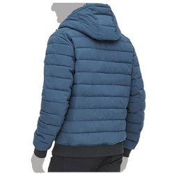 Men Quilted Hooded Bomber Jacket:-