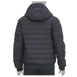 Men Quilted Hooded Bomber Jacket:-
