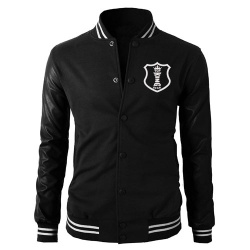 Men Slim Fit Varsity Baseball Bomber Jacket:-