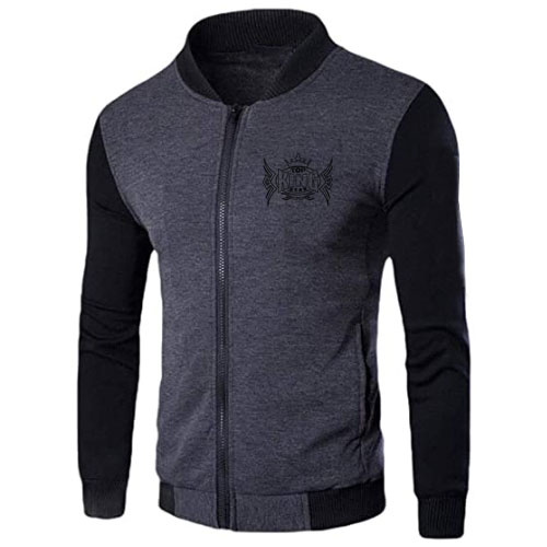 Men Zip up Varsity Baseball Bomber Jacket:-