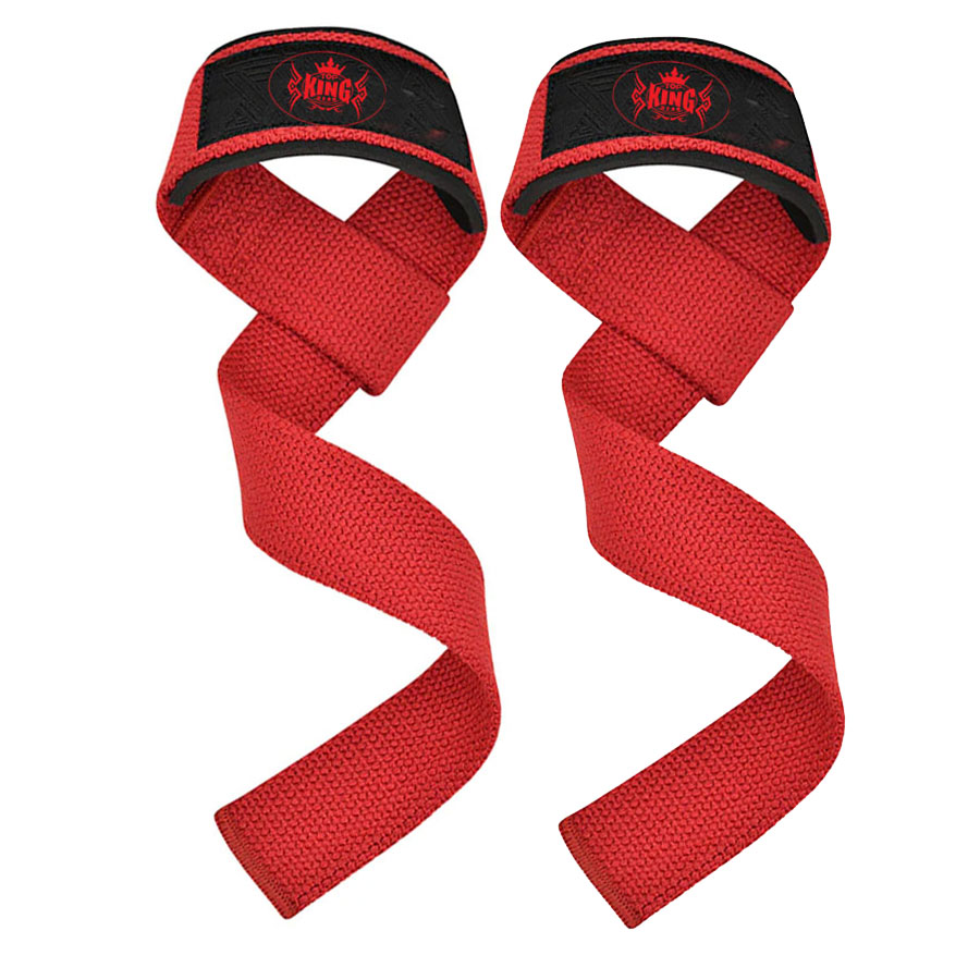 Red Weightlifting Training Wrist Straps:-
