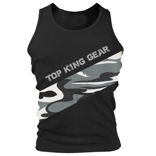 New TopKingGear Design Camouflage Center Cross Shape Gym Tank Top;-