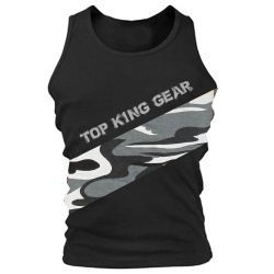 New TopKingGear Design Camouflage Center Cross Shape Gym Tank Top;-