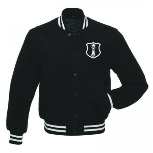 WOOL CONTRAST SLEEVES VARSITY JACKETS:-  
