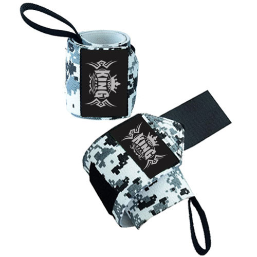 Digital Grey Camo Weightlifting Gym Wrist Wraps:-