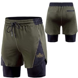 Men 2 in 1 Running Athletic Shorts:-
