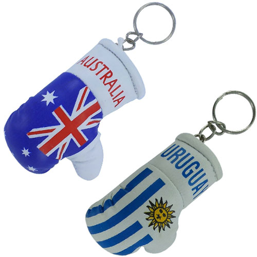 Flag Design Boxing Gloves Keyring:-
