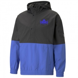HOODED HALF ZIP WINDBREAKER JACKET:-