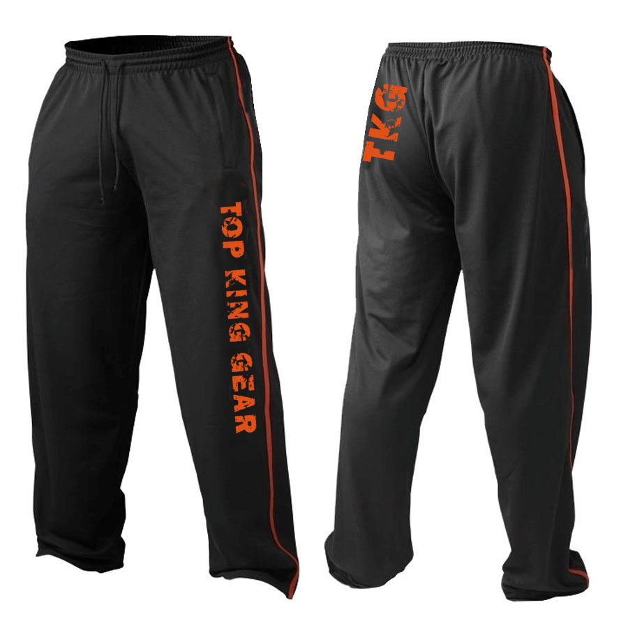 Men Contrast Sides Tapings Mesh Pant:-