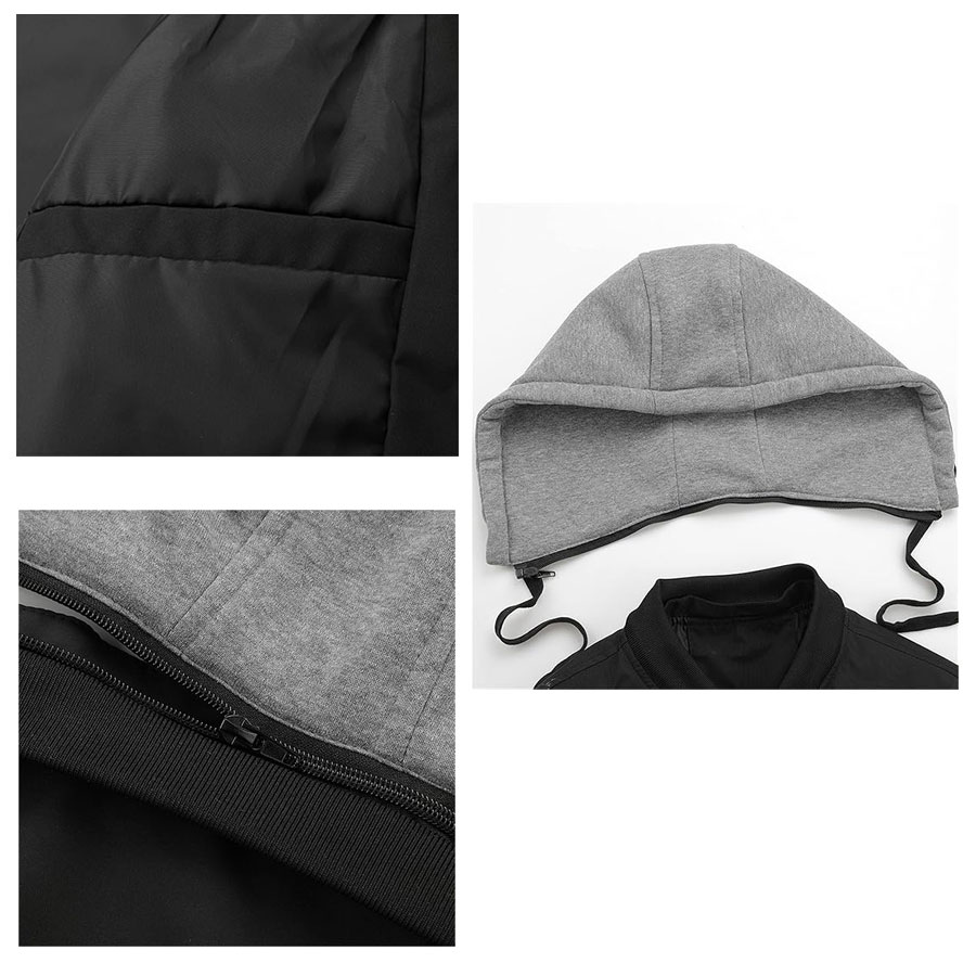 Men Varsity Hooded Button Down Softshell Jacket:-