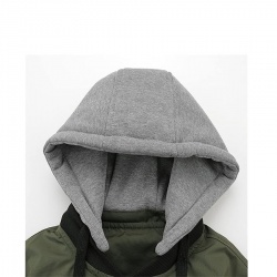 Men Varsity Hooded Button Down Softshell Jacket:-
