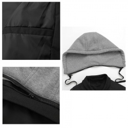 Men Varsity Hooded Button Down Softshell Jacket:-