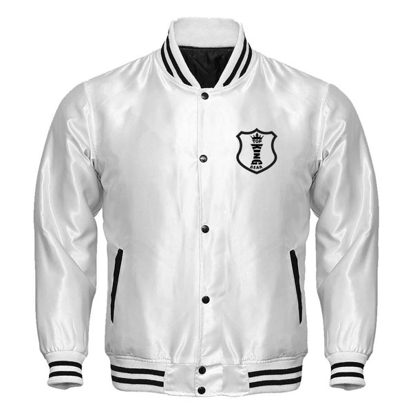 Custom Satin Varsity Bomber Jacket:-