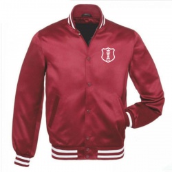 Satin Varsity Bomber Jacket:-