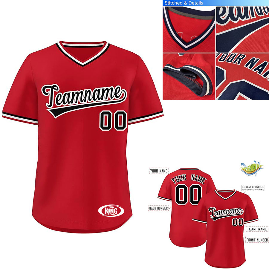 V-NECK BASEBALL JERSEY:-