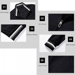 Men Lightweight Bomber Jacket Zip Up with Pockets:-
