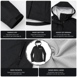 TOP KING GEAR Premium Men's Waterproof Rain Jacket
