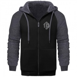 Full Zip Up Thick Sherpa Lined Hooded Jacket:-