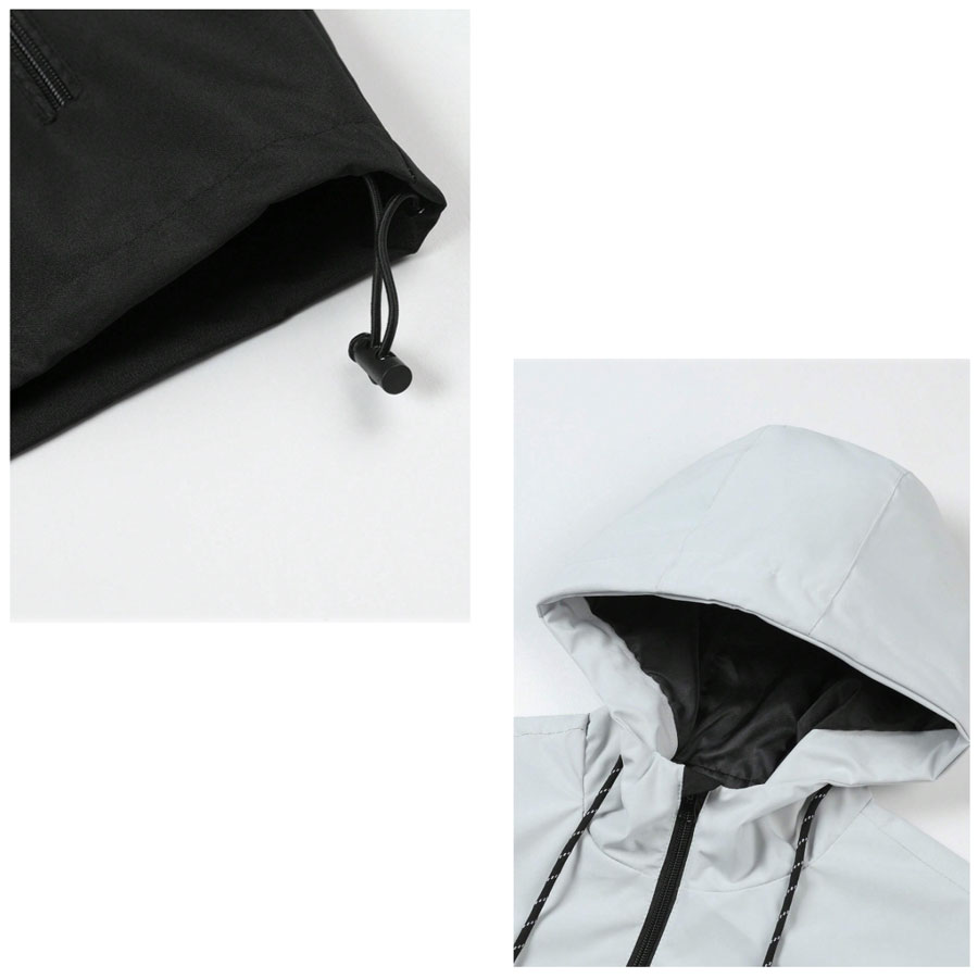 Men Colorblock Hoodie Bomber Jackets:-