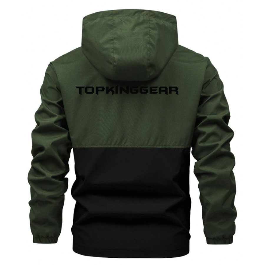 Men Colorblock Hoodie Bomber Jackets:-