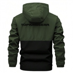 Men Colorblock Hoodie Bomber Jackets:-