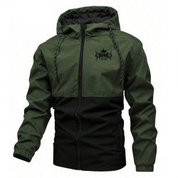 Men Colorblock Hoodie Bomber Jackets:-