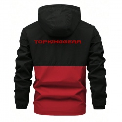 Men Colorblock Hoodie Bomber Jackets:-