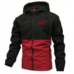 Men Colorblock Hoodie Bomber Jackets:-