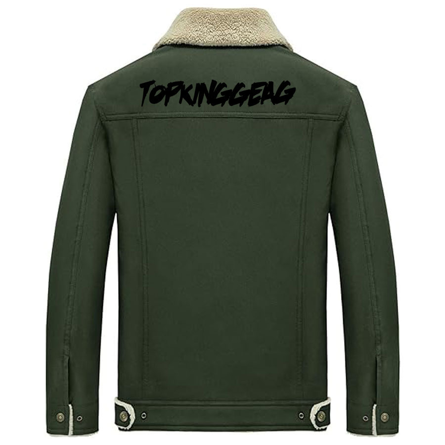  Casual Sherpa Fleece Lined Jacket With Fur Collar