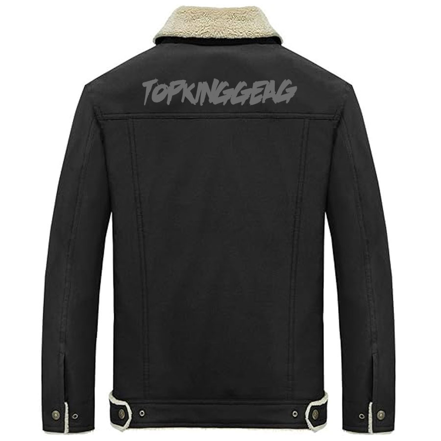  Casual Sherpa Fleece Lined Jacket With Fur Collar