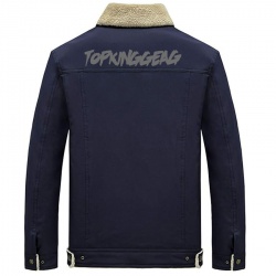  Casual Sherpa Fleece Lined Jacket With Fur Collar