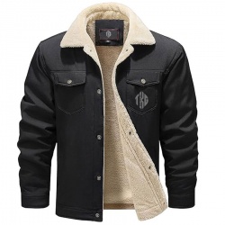  Casual Sherpa Fleece Lined Jacket With Fur Collar