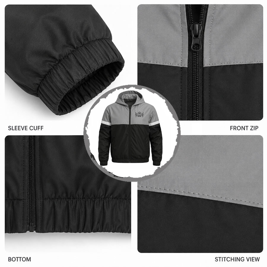 TOP KING GEAR Bold Color Block Panel Windbreaker Jacket