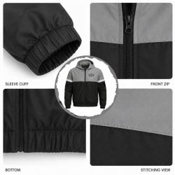 TOP KING GEAR Bold Color Block Panel Windbreaker Jacket